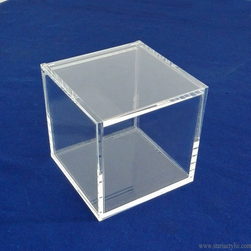 Clear Lucite Acrylic Storage Box with Hinged Lid 