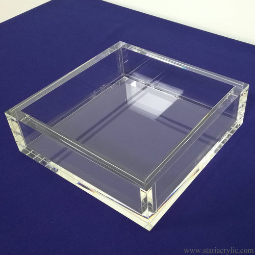 Crystal Clear Square Acrylic Cocktail Napkin Holder 