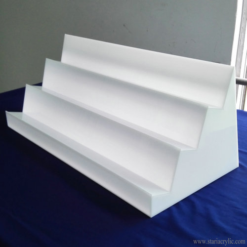 White Acrylic Display Shelf Riser for Phone Cupcake Purse